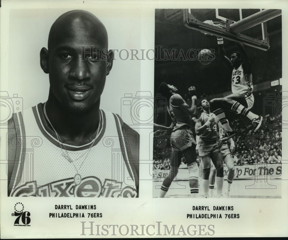 Press Photo Philadelphia 76ers basketball player Darryl Dawkins - sas07504- Historic Images