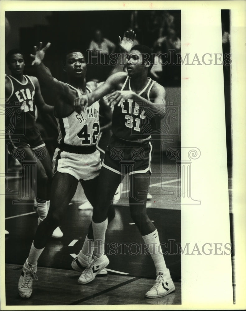 1984 Press Photo Oliver Manuel, St. Mary College Basketball Player at Game- Historic Images