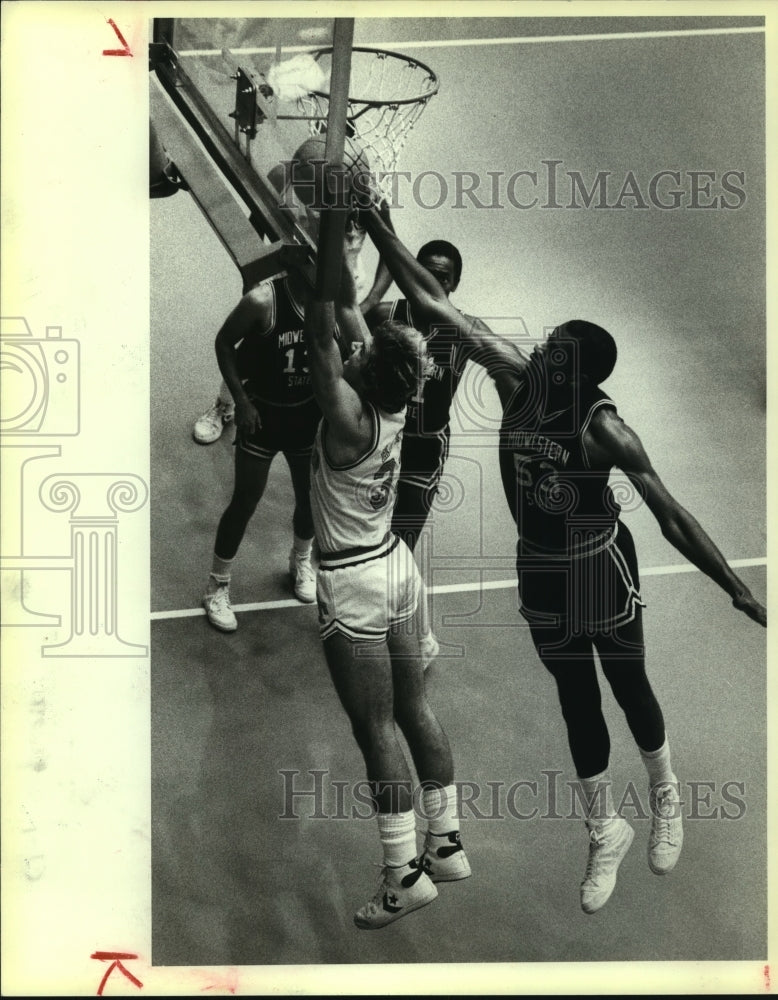 1983 Press Photo Scott McKoin, College Basketball Player at Game - sas07609- Historic Images