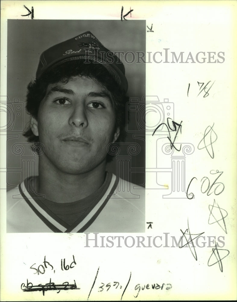 1988 Press Photo Lupe Gueuara, Edgewood High School Baseball Player - sas07656- Historic Images