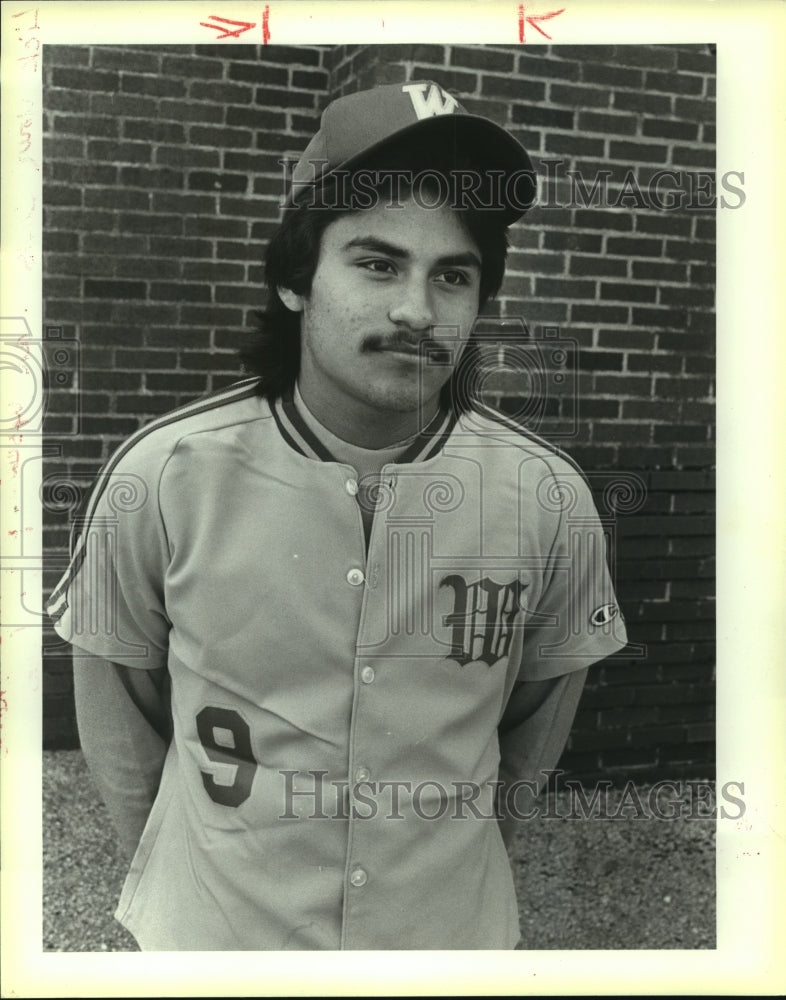 1987 Press Photo Mike Betancourt, Wheatley High School Baseball Player- Historic Images