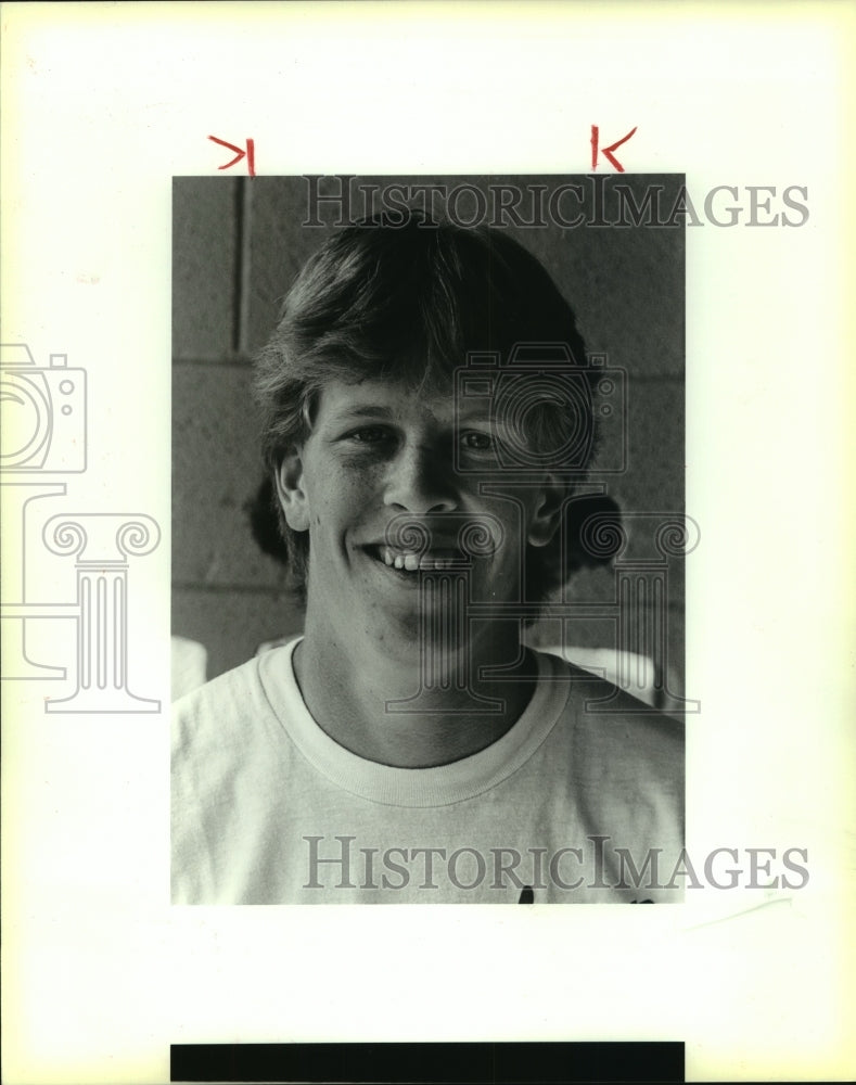 1987 Press Photo Eddie Nocker, MachArthur High School Baseball Player- Historic Images