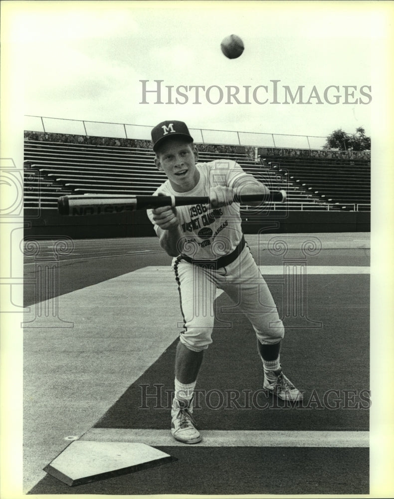 1987 Press Photo Pete Leininger, Mac High School Baseball Player - sas07677- Historic Images