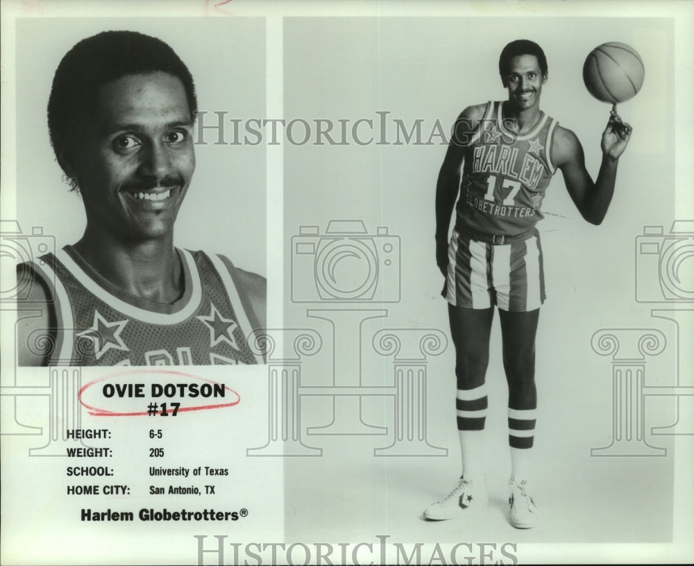 Press Photo Ovie Dotson, Harlem Globetrotters Basketball Player - sas07682- Historic Images