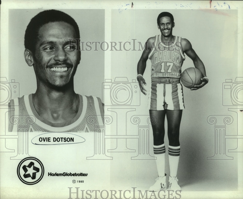 1980 Press Photo Ovie Dotson, Harlem Globetrotters Basketball Player - sas07683- Historic Images