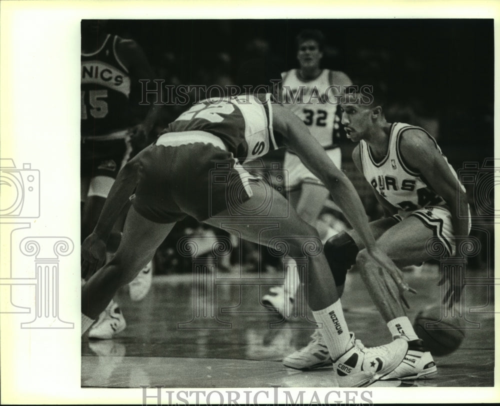 1988 Press Photo Johnny Dawkins, San Antonio Spurs Basketball Player at Game- Historic Images