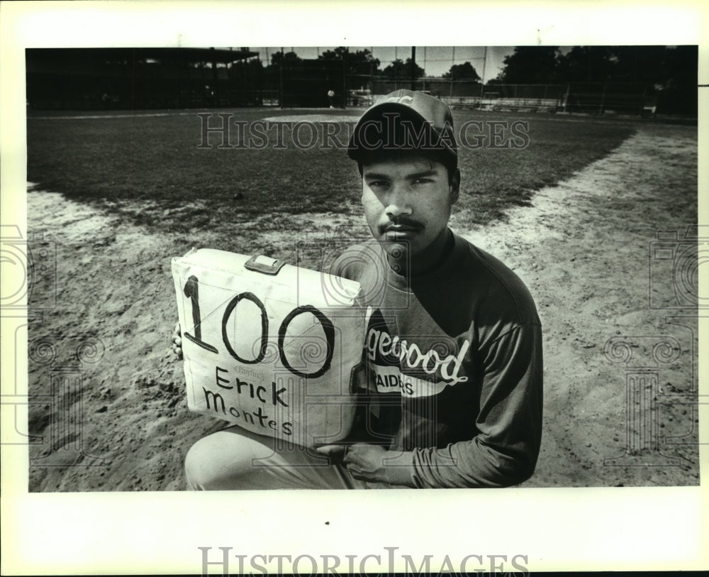 1989 Press Photo Edgewood High baseball player and base stealer Erick Montes- Historic Images