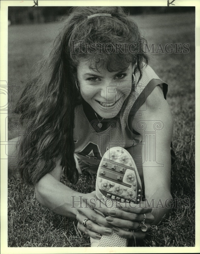 1989 Press Photo Jay High track athlete Kristina Castillo - sas07947- Historic Images