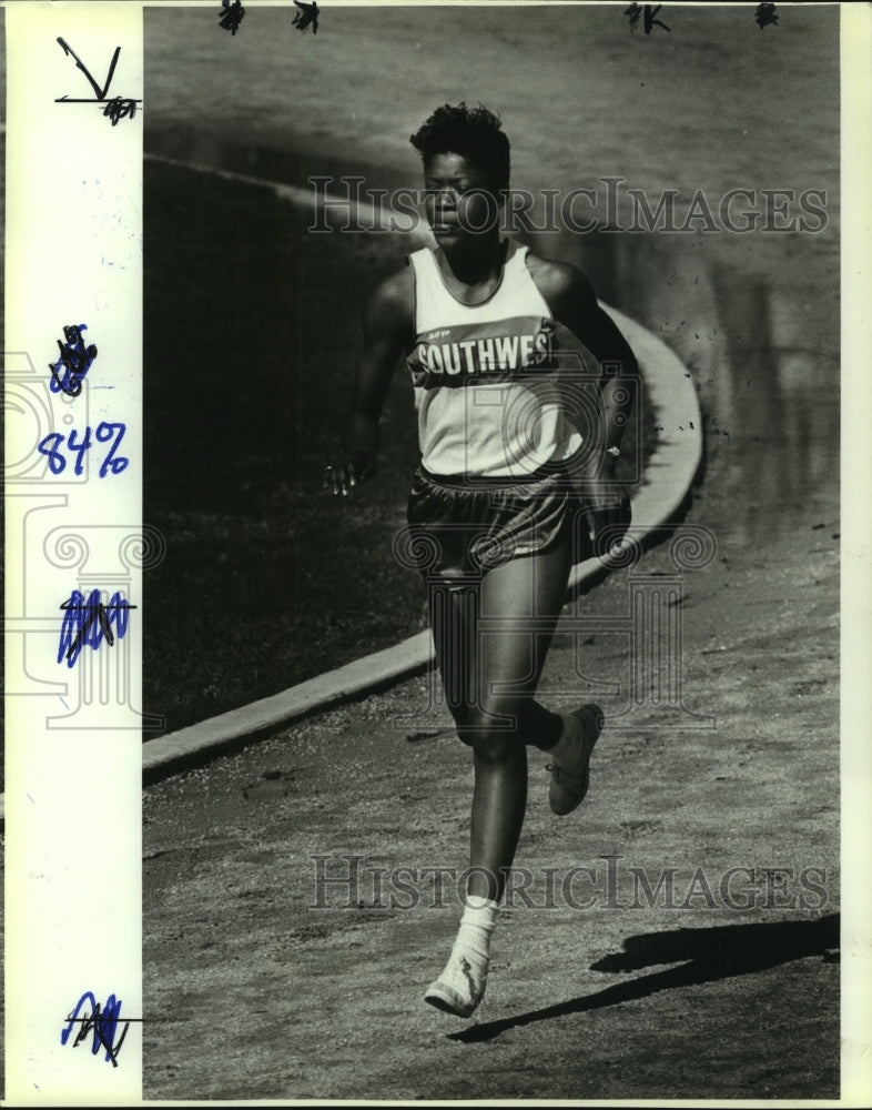 1989 Press Photo Portia Matthews, Southwest High School Track Runner - sas07997- Historic Images