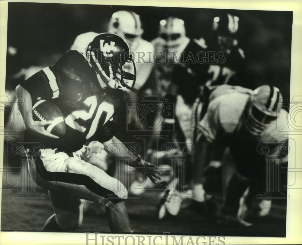 1983 Press Photo David Baker, Churchill High School Football Player at Madison- Historic Images