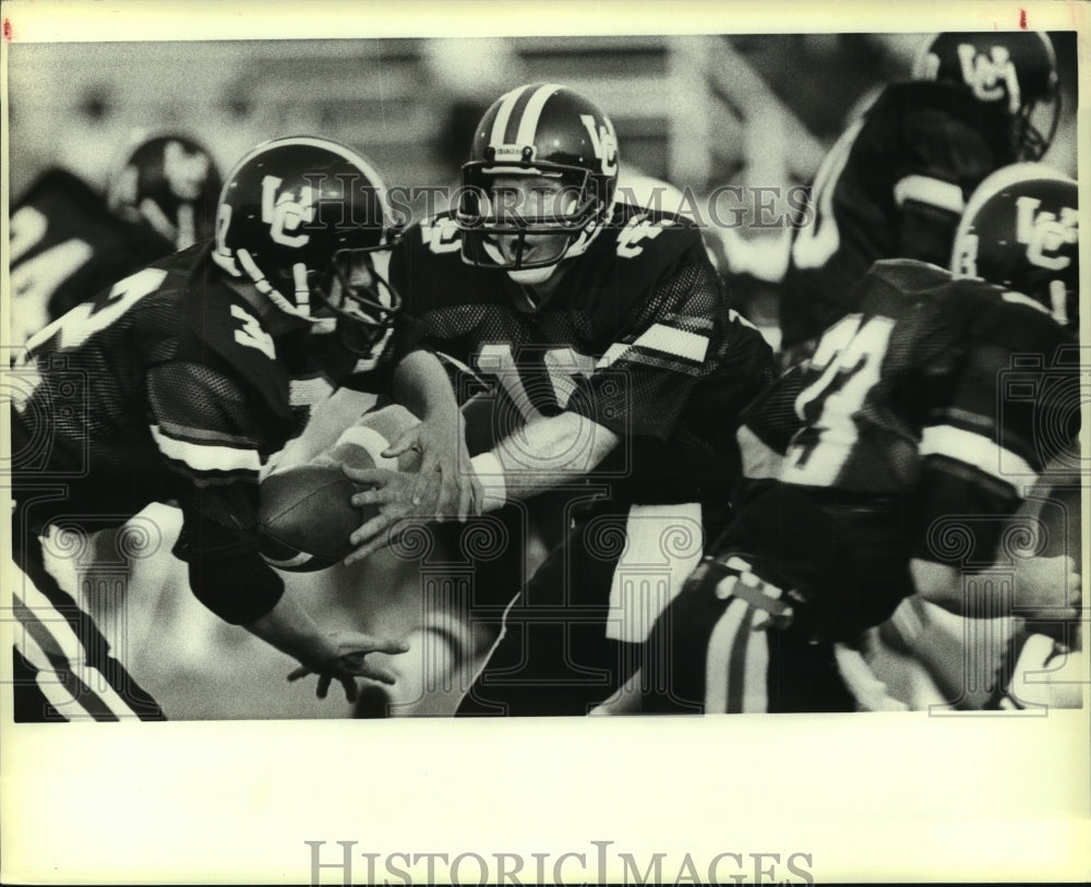 1983 Press Photo Winston Churchill High School Football Players at Jeff Game- Historic Images