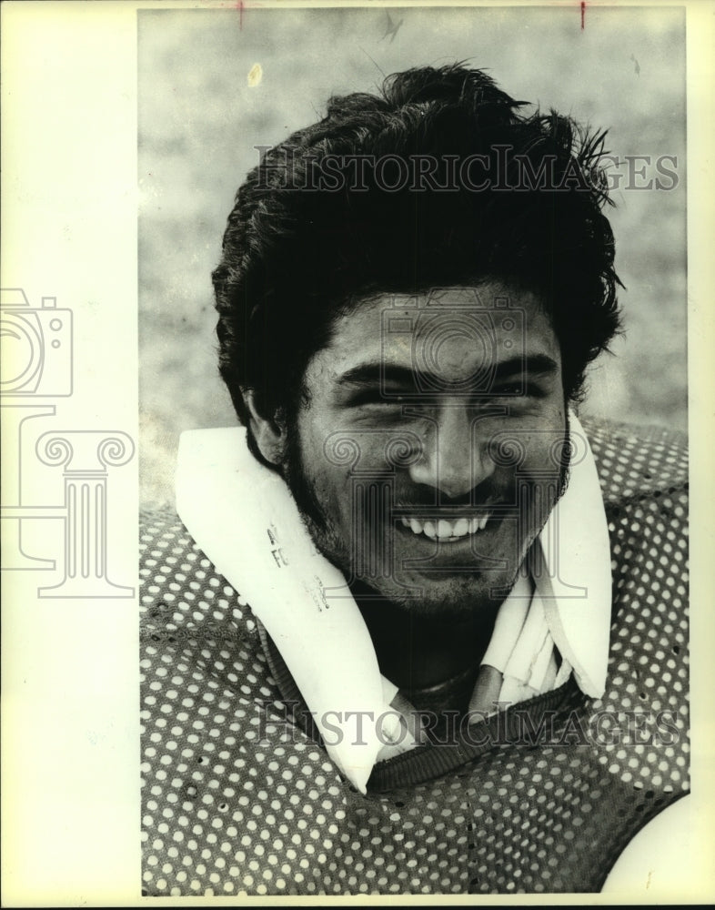 1983 Press Photo Eli Cruz, Memorial High School Football Player - sas08199- Historic Images