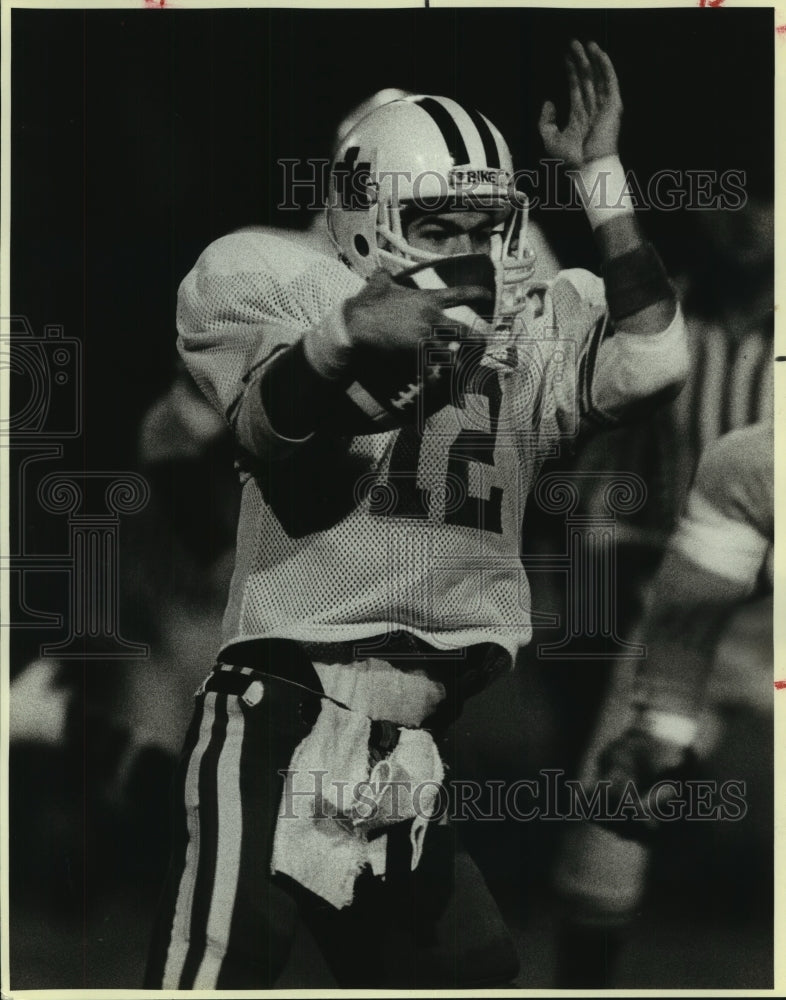 1984 Press Photo Kelly Archer, Madison High School Football Player at Clark Game- Historic Images