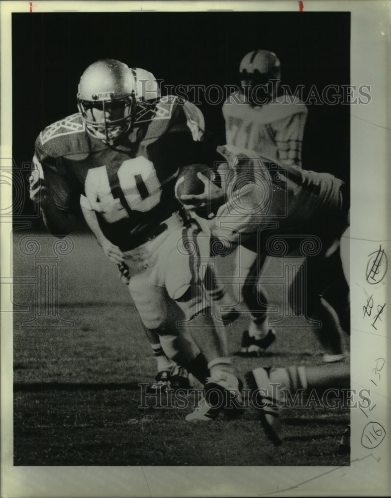 1983 Press Photo Chris Reams, Lee High School Football Player at Clemens Game- Historic Images