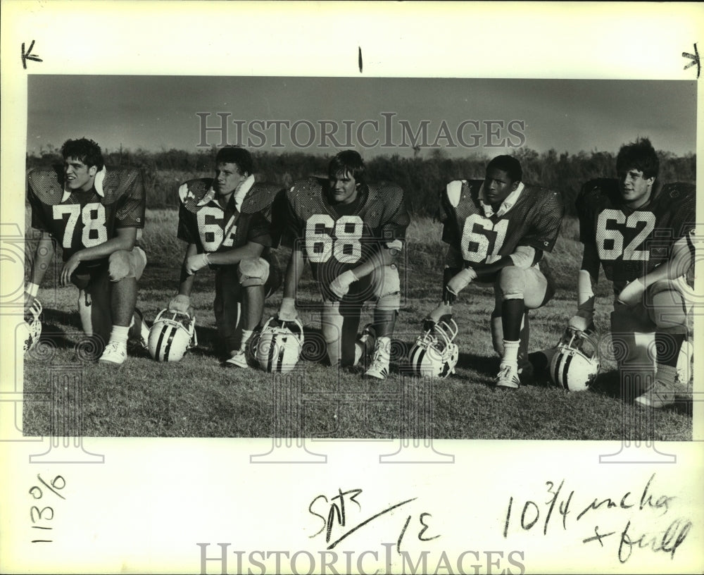 1984 Press Photo The Madison High football offensive line - sas08372- Historic Images