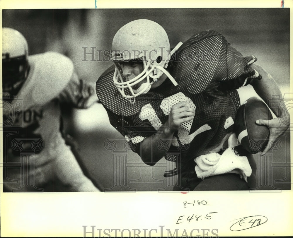 1983 Press Photo Scott Amkrom, Jay High School Football Player at Northside- Historic Images