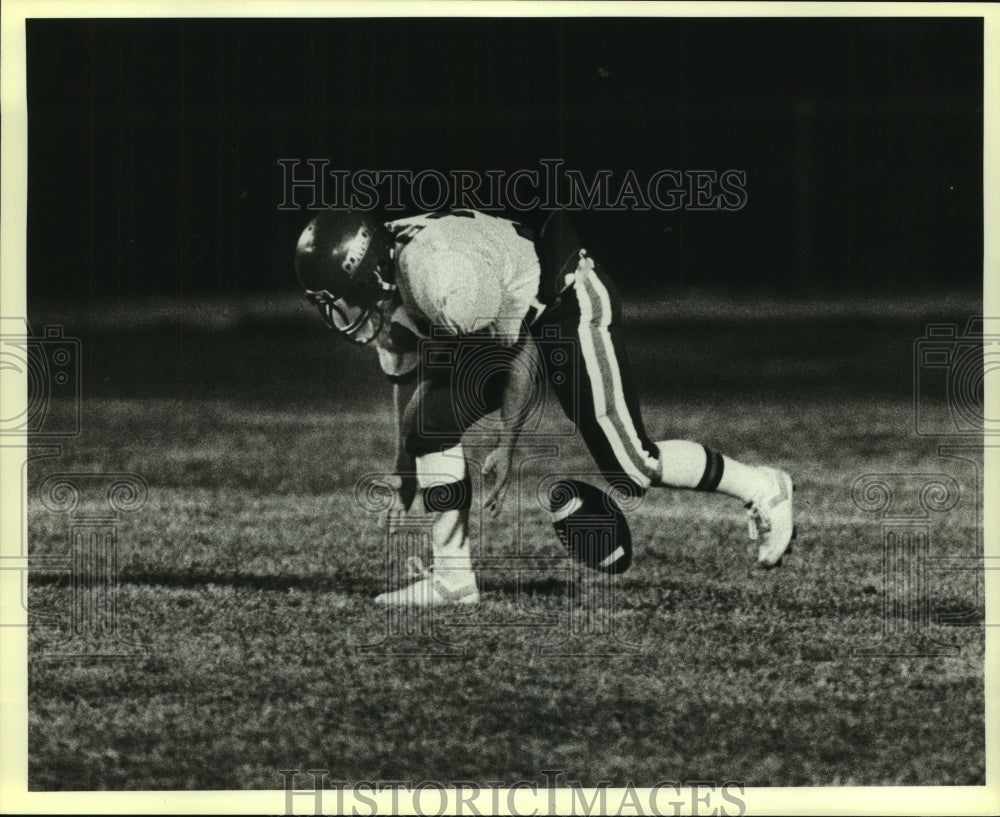 1984 Press Photo Roy Delgado, McCollum High School Football Player at Game- Historic Images