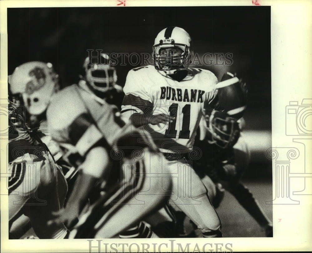 1983 Press Photo Paul Galindo, Burbank High School Football Player at Game- Historic Images