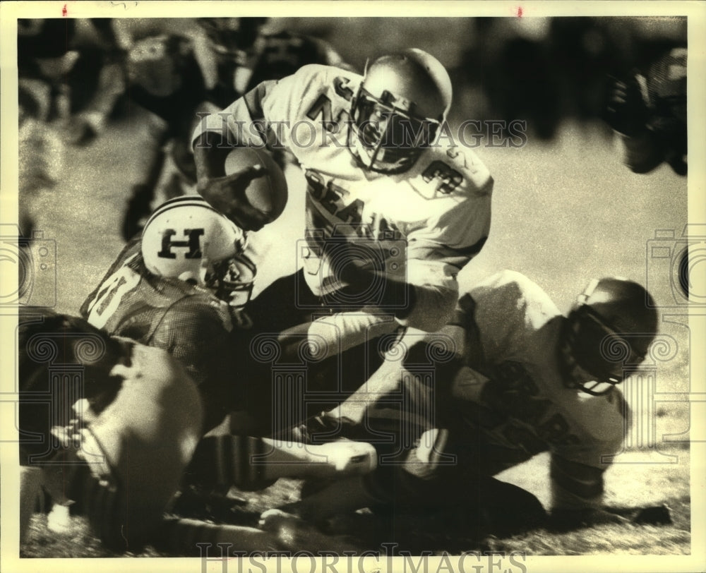 1983 Press Photo Highlands and Edison High School Football Players at Game- Historic Images