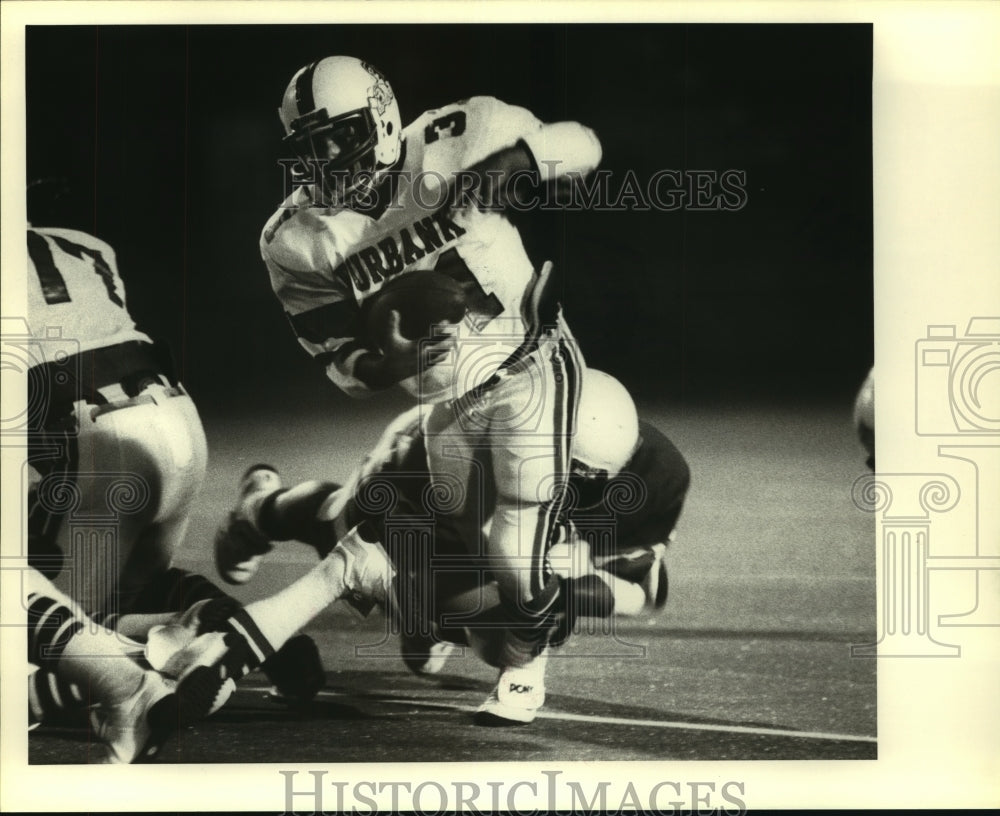 1983 Press Photo Bobby Viagran, Burbank High School Football Player at Game- Historic Images