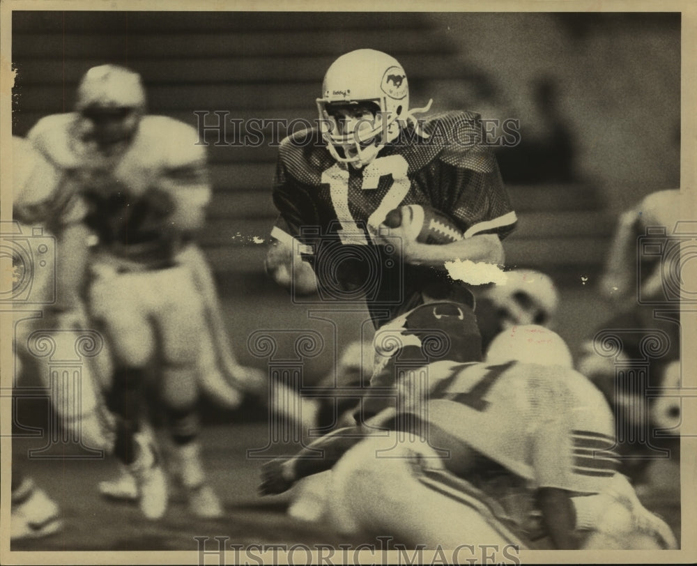 Press Photo Scott Ankrom, Jay High School Football Quarterback at Game- Historic Images