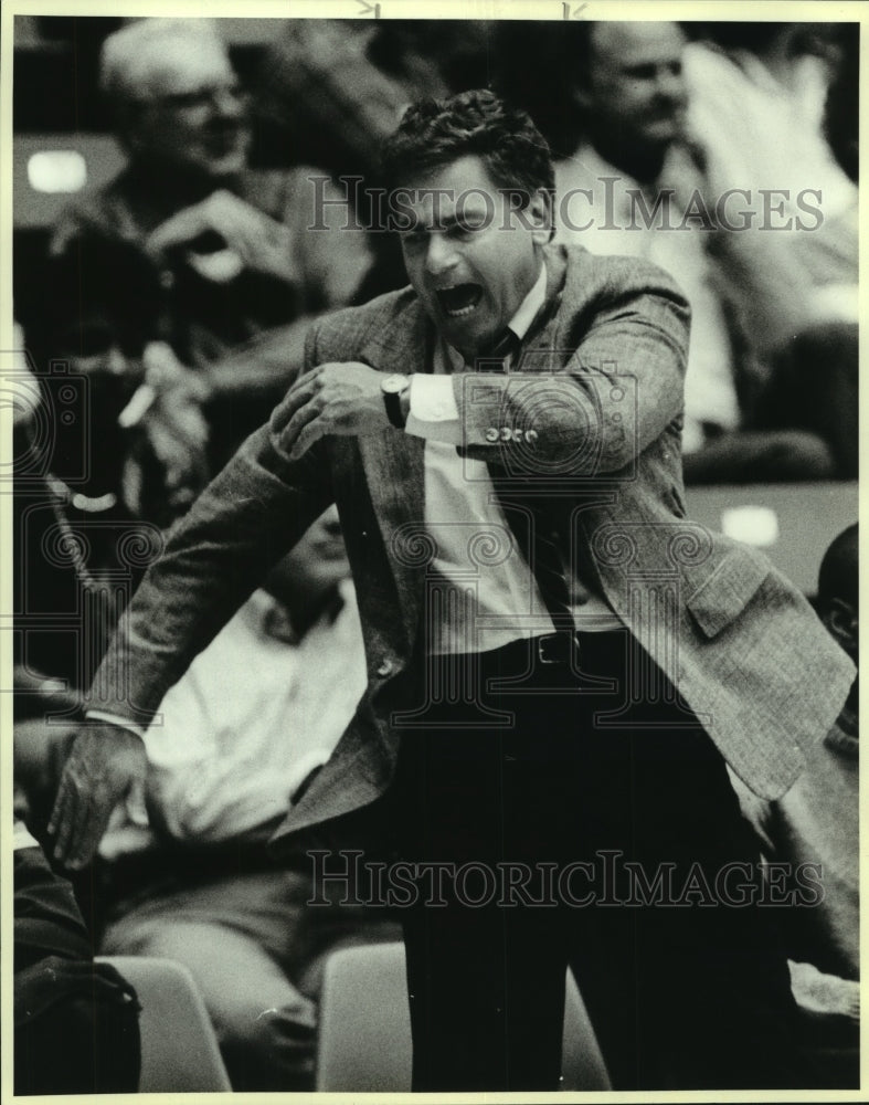 1987 Press Photo Ken Burmeister University of Texas San Antonio Basketball Coach- Historic Images