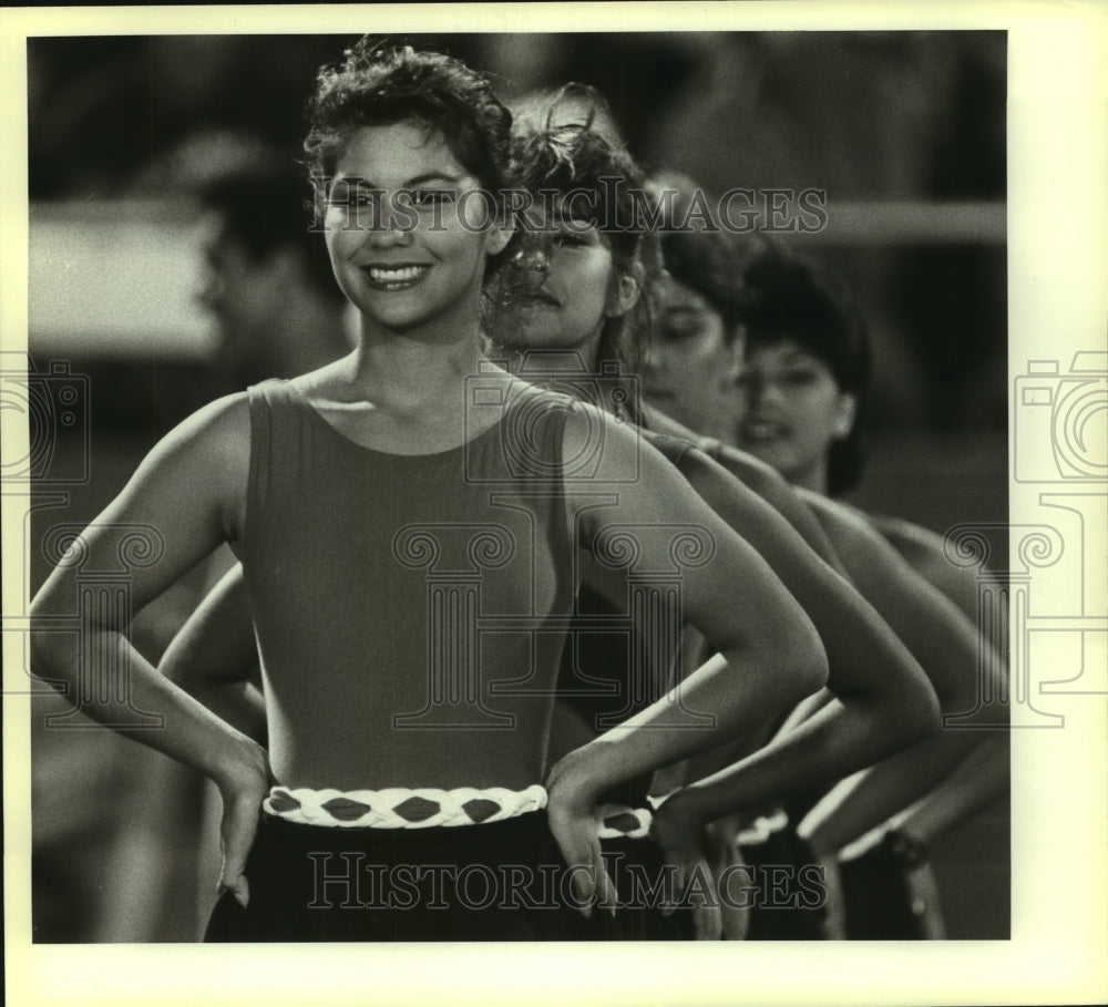 1984 Press Photo Kathy Solis, John Jay Fillies Dance Team Member at Game- Historic Images