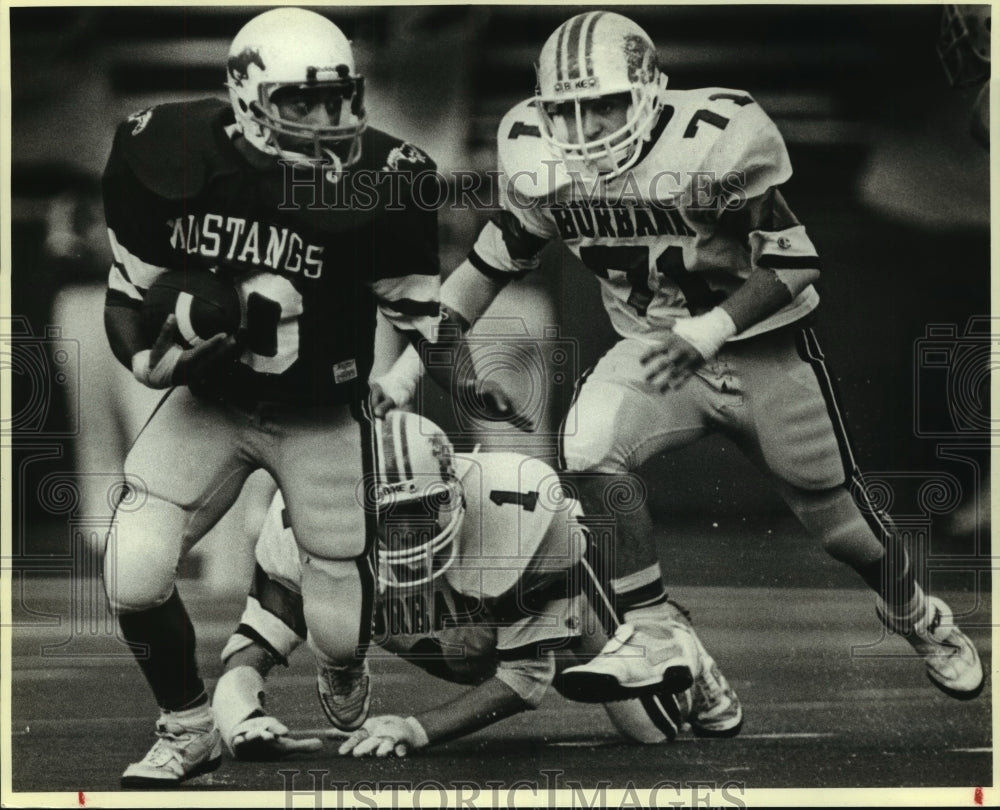 1984 Press Photo Jefferson and Burbank High School Football Players at Game- Historic Images