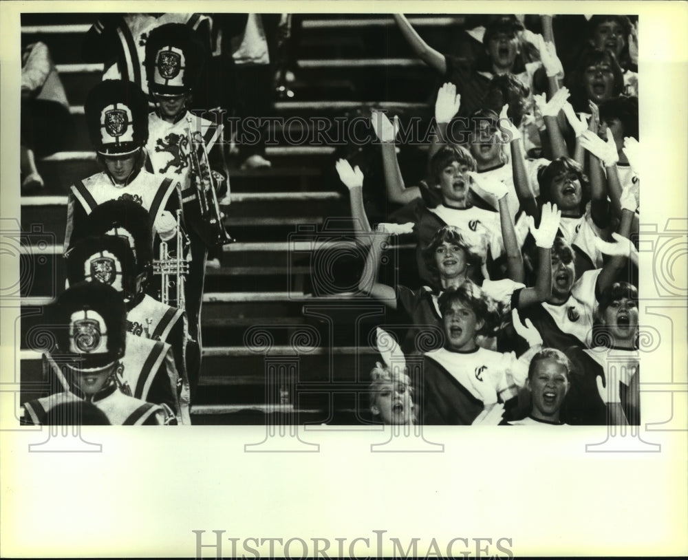 1984 Press Photo Winston Churchill Band and Prep Club at North East Stadium- Historic Images