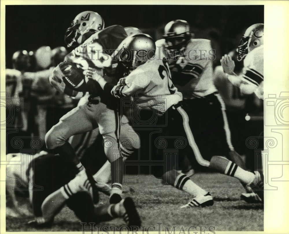 1983 Press Photo Judson and Clark High School Football Players at Game- Historic Images