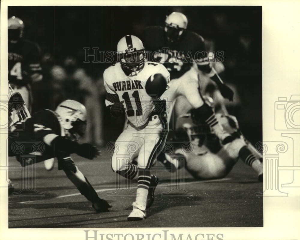 1983 Press Photo Burbank High School Football Player at Game - sas08772- Historic Images