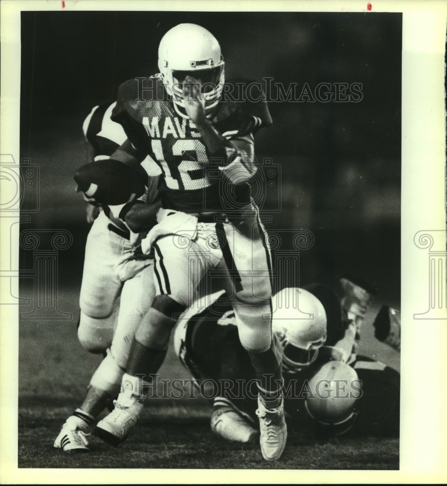 1984 Press Photo Kelly Archer, Madison High School Football Player at Stadium- Historic Images