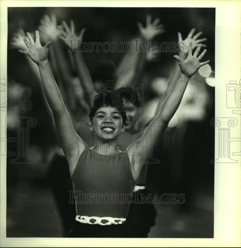 1984 Press Photo Suzanne Aguilar, John Jay High School Fillies Dance Team Member- Historic Images