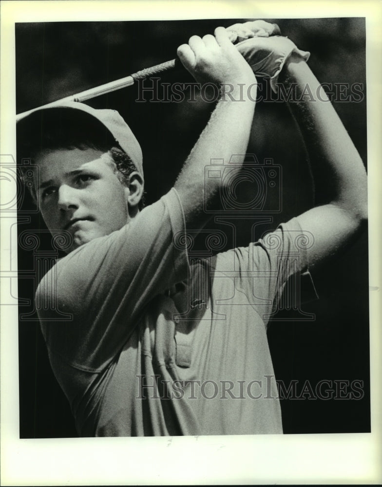 1988 Press Photo Golfer Shawn Hodge at City Junior Golf Tourney in Brackenridge- Historic Images