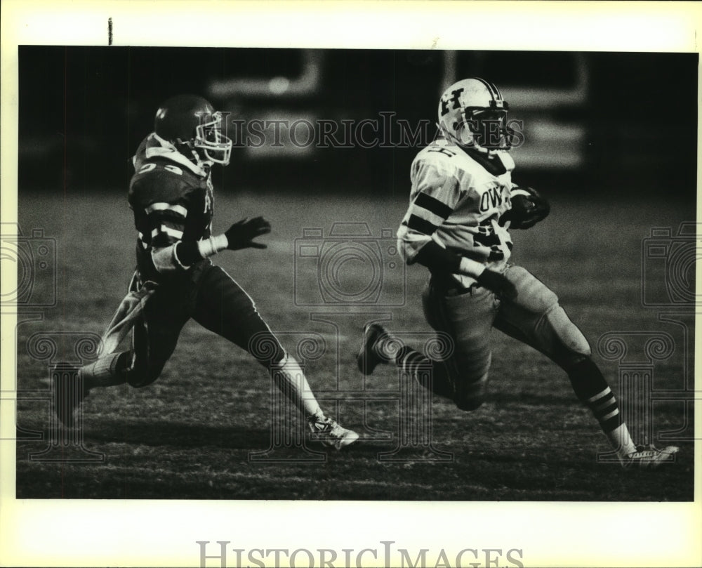 1985 Press Photo Highland and Fox Tech High School Football Players at Game- Historic Images