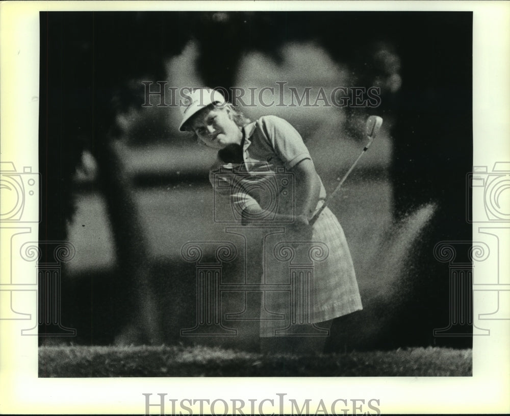 1988 Press Photo Golfer Kim Spencer at Riverside City Amateur Tournament- Historic Images