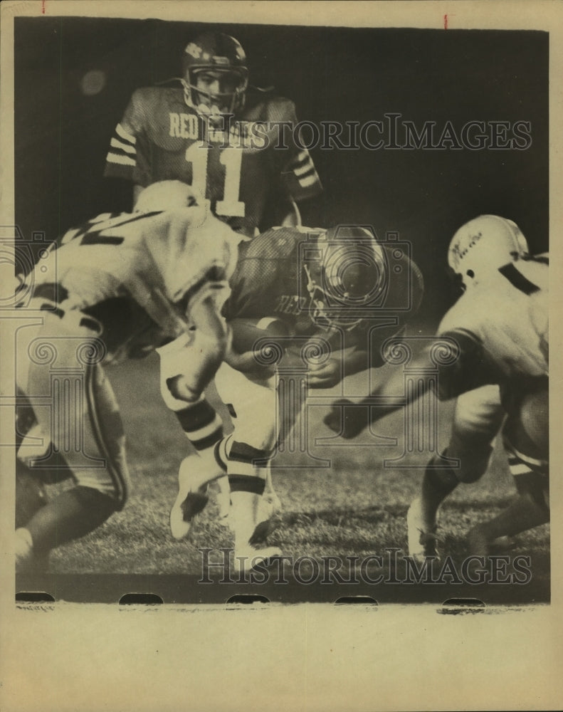 1982 Press Photo Andy Mota, High School Football Player at Heights Game- Historic Images