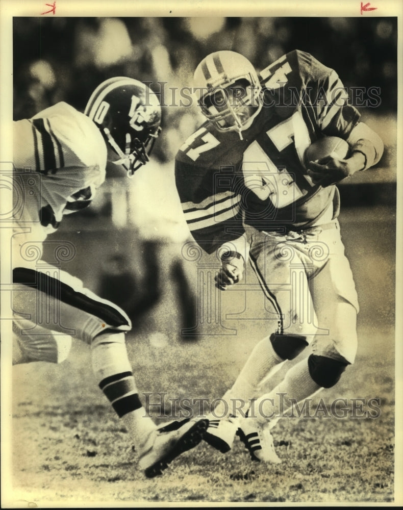 1982 Press Photo High School Football Players at Winston Churchill Game- Historic Images