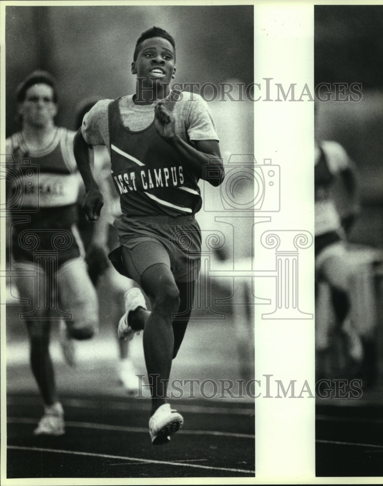 1990 Press Photo Ivan Shephard, West Campus High School Track Dash Runner- Historic Images