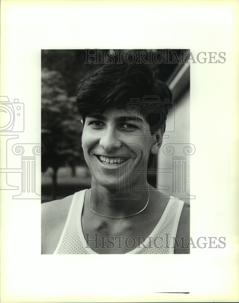 1987 Press Photo Mike Salas, Saint Anthony High School Athlete - sas09215- Historic Images