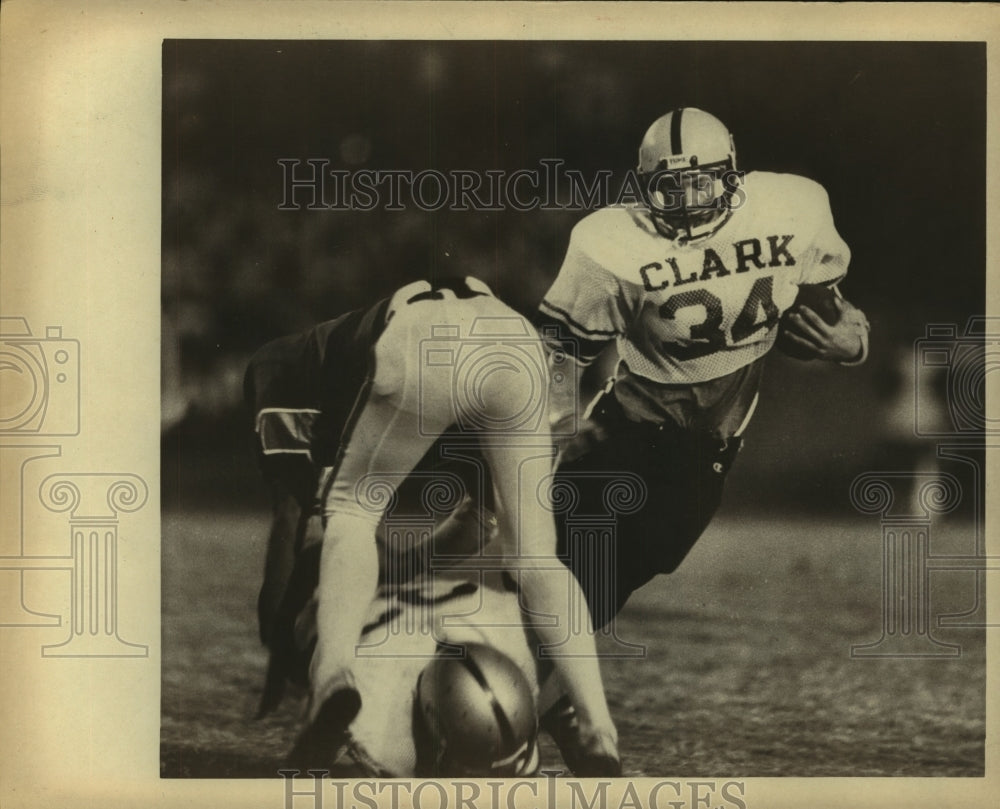 1982 Press Photo Clark and Jefferson high schools play a prep football game- Historic Images