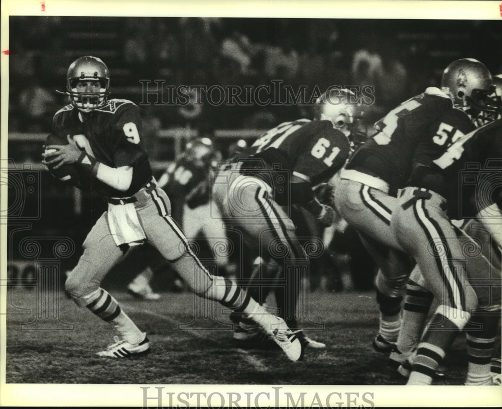 1984 Press Photo Brent Cook, Lee High School Football Quarterback at Game- Historic Images