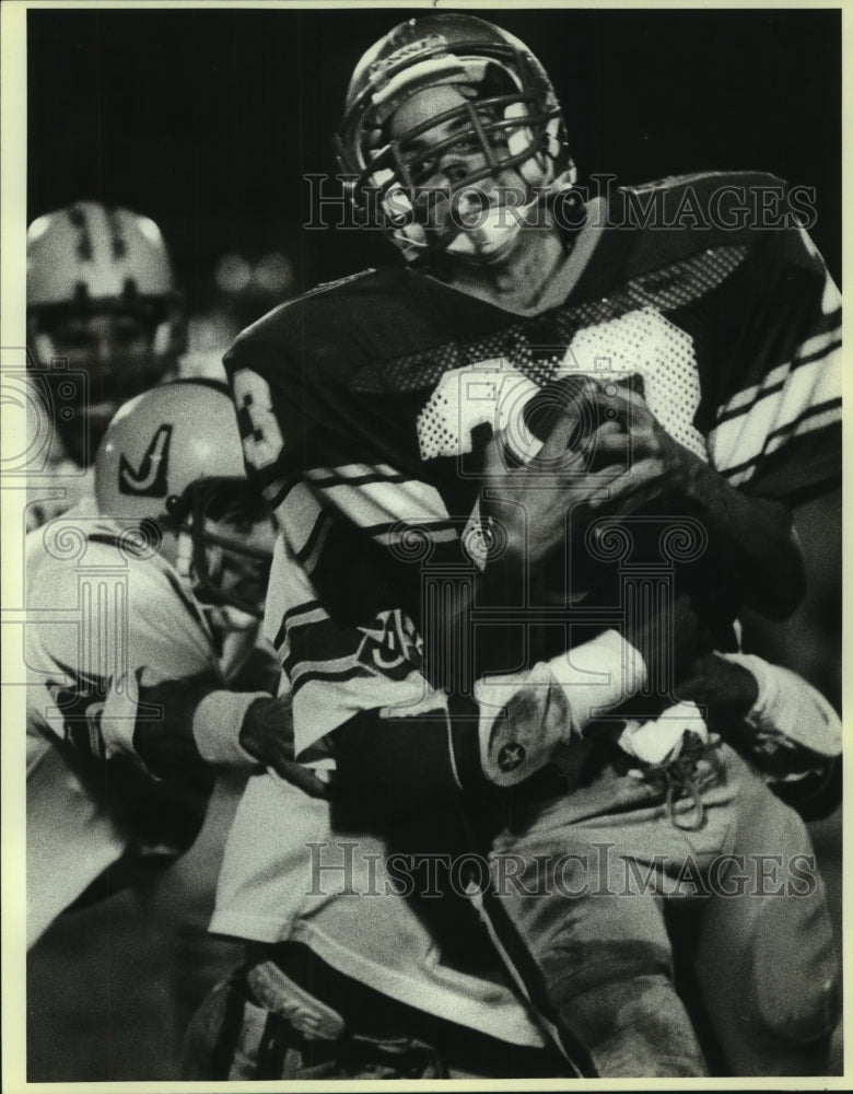 1985 Press Photo Troy Smith, Lee High School Football Player at Judson Game- Historic Images