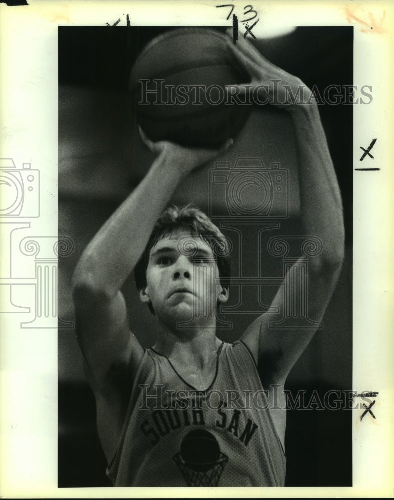 1986 Press Photo Gary Burbon, South San High School Basketball Player- Historic Images