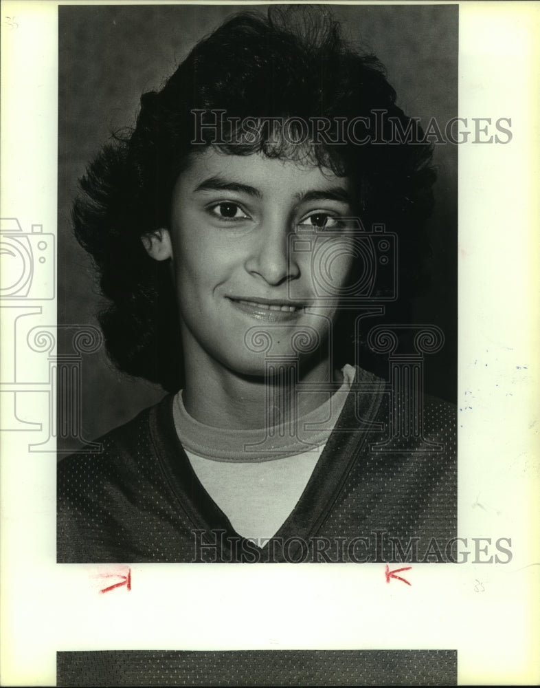 1986 Press Photo Denise Forestier, Lee High School Girls Basketball Player- Historic Images