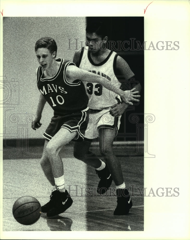 1992 Press Photo Bob Anderson, Madison High School Basketball Player at Game- Historic Images