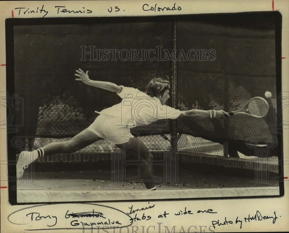 1978 Press Photo Tony Giammalva, Trinity University Tennis Player at Match- Historic Images