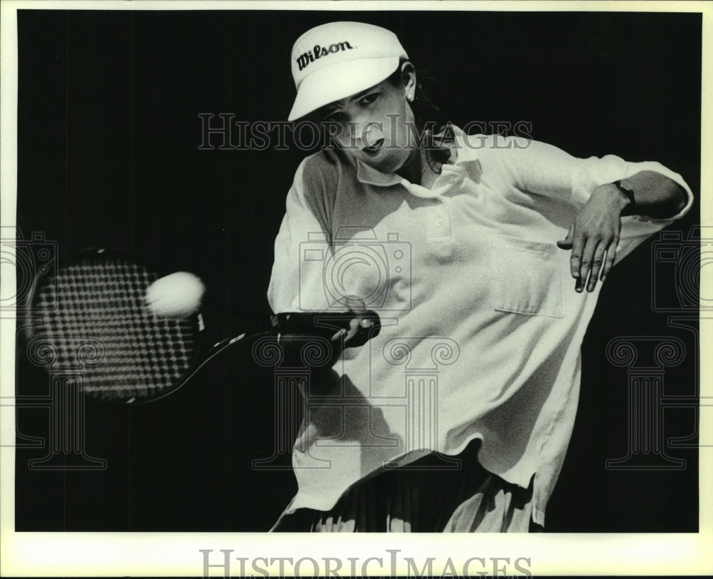 1985 Press Photo Ann Flannery, Alamo Heights Tennis Player - sas09613- Historic Images