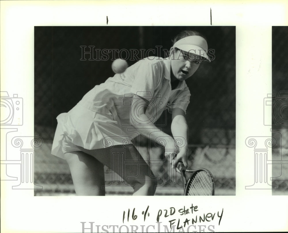 1989 Press Photo Ann Flannery Tennis Player at South Texas University Tournament- Historic Images