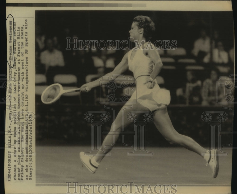 1975 Press Photo Tennis player Evenne Goolagong during a U.S. Open match- Historic Images